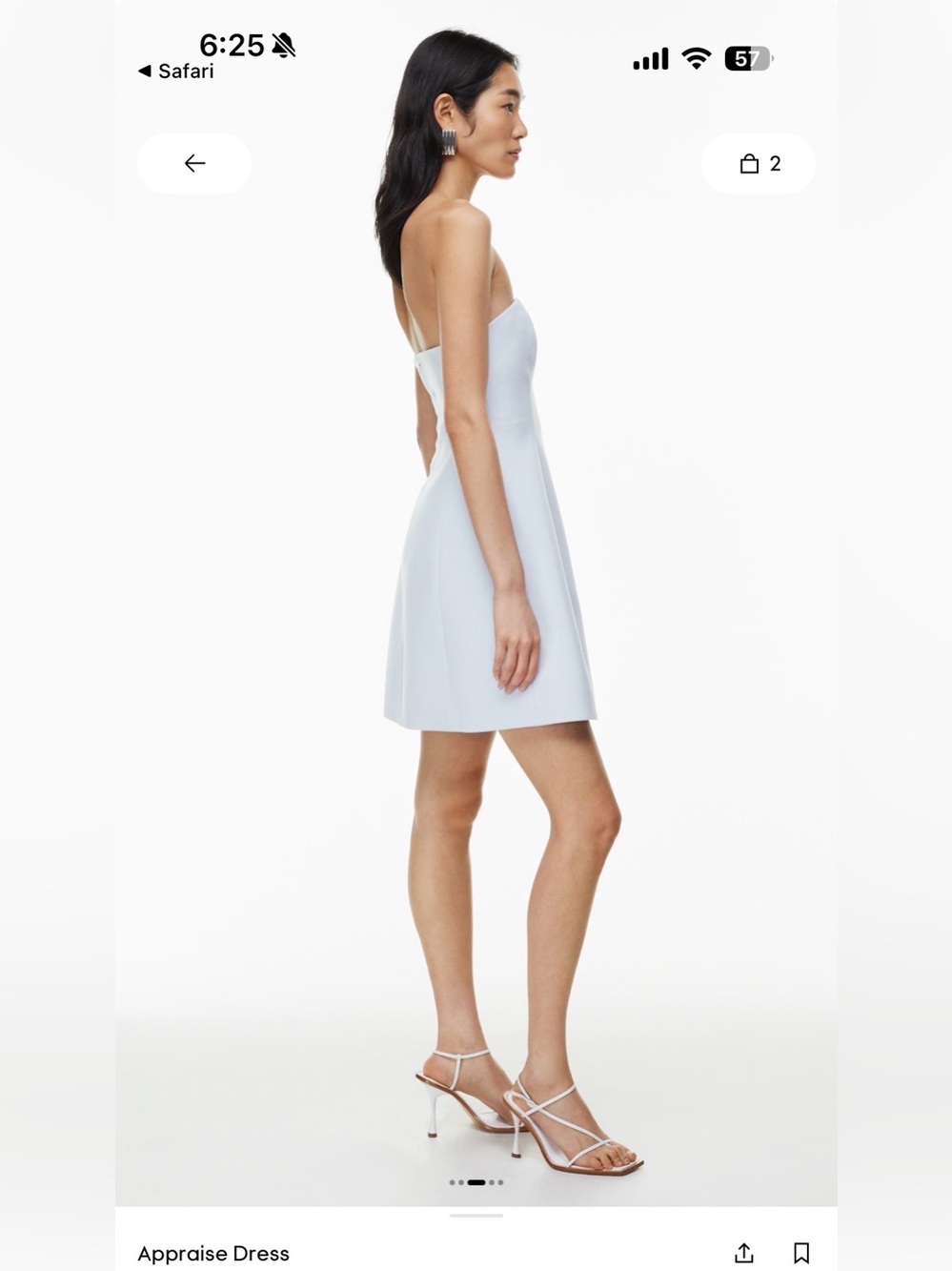 Babaton Strapless Mini Dress in Pale Blue